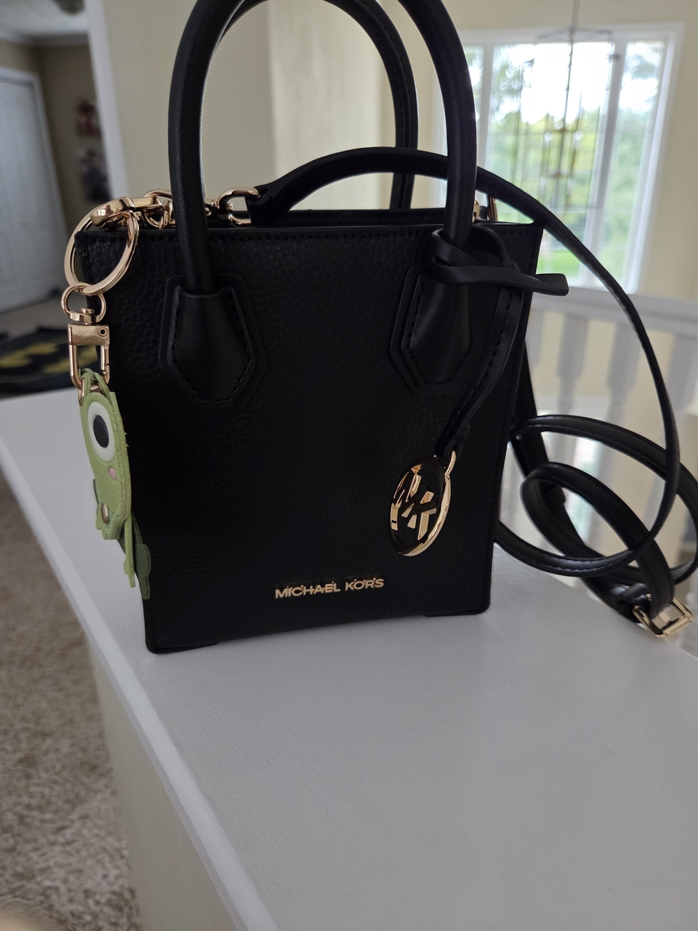 Michael Kors Black Pebbled Leather Mini Tote with Gold Hardware